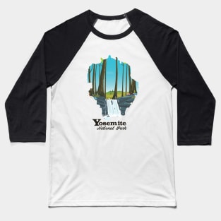 Yosemite National Park Travel map Baseball T-Shirt